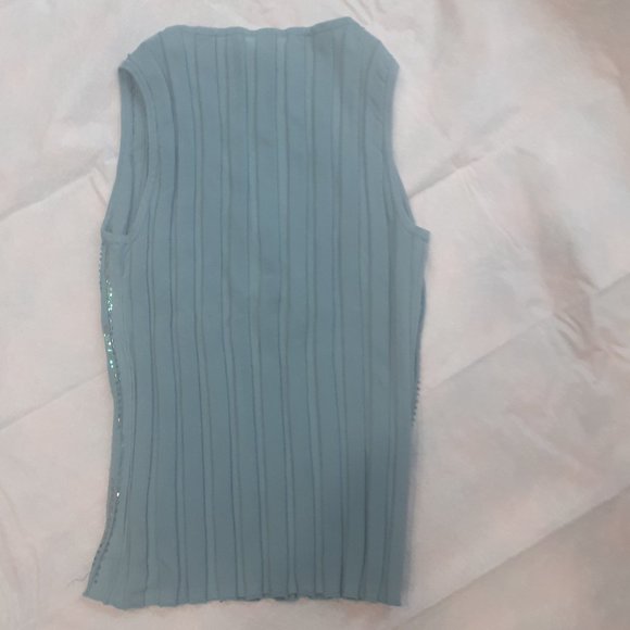 Optimum Nostalgic Women’s Aqua color no sleeves with shiny very small beats - Picture 4 of 6